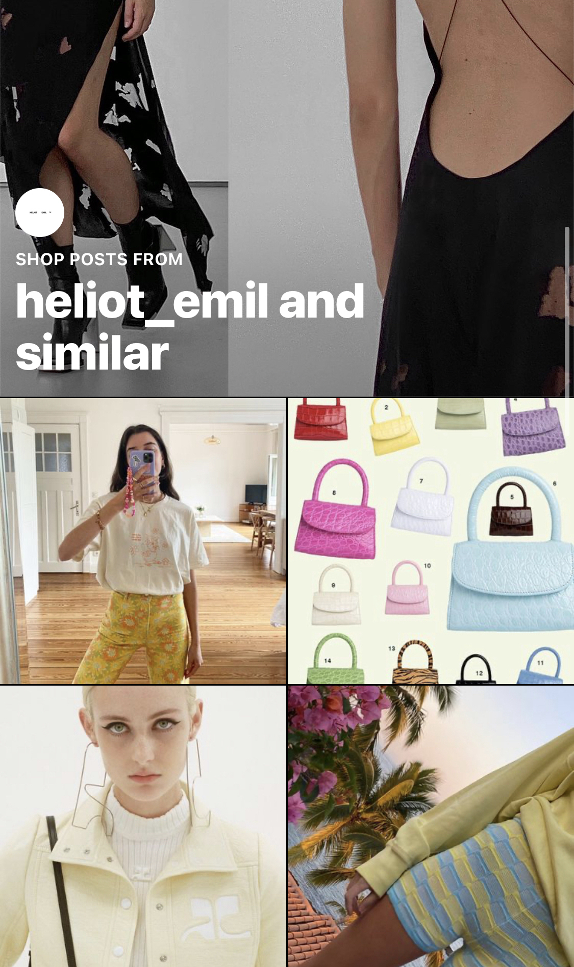 Instagram shopping feature Instagram shopping page screenshot