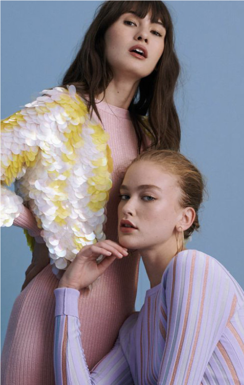Diane Von Furstenberg Two models pose for Diane Von Furstenberg