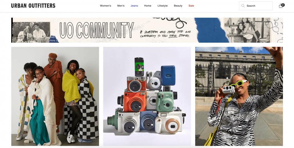 Urban Outfitters community for its consumers